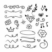 Hand drawing love arrows collection - ornaments vector