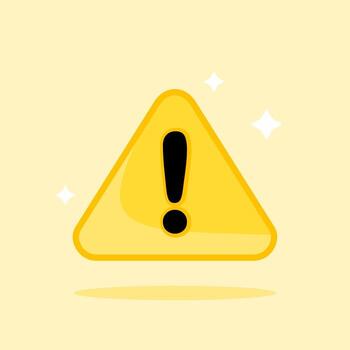 Exclamation attention caution sign - A yellow triangle with an exclamation point on it. vector