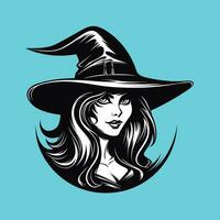 Mysterious Witch Silhouette Head vector