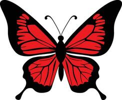 monarca mariposa en blanco antecedentes. conjunto de color, negro y blanco ilustración y mariposa silueta. vector ilustración Pro vector