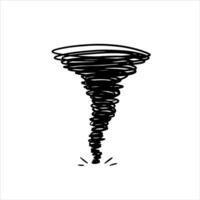 dibujado a mano tornado clima garabatear vector ilustración