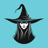 Enigmatic Head of a Witch Silhouette vector