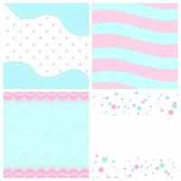 Cute set of backgrounds - pattern illustration vector