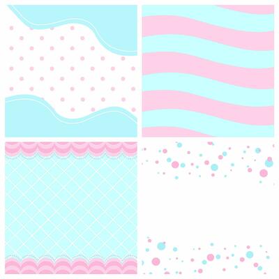 Cute set of backgrounds - pattern illustration