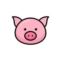 Simple Pig lineal color icon. The icon can be used for websites, print templates, presentation templates, illustrations, etc vector