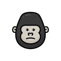 Simple Gorilla lineal color icon. The icon can be used for websites, print templates, presentation templates, illustrations, etc vector