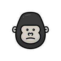 Simple Gorilla lineal color icon. The icon can be used for websites, print templates, presentation templates, illustrations, etc vector