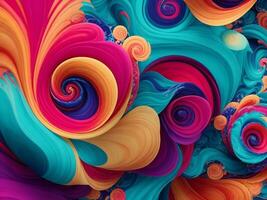 Abstract colorful background with swirls. 3d rendering, 3d illustration. photo