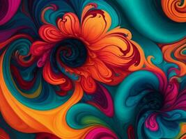 abstract colorful background, computer generated illustration, fractal for graphic design photo