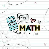 ilustración de matemáticas concepto - espalda a colegio vector