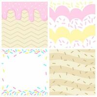 Cute set of backgrounds - pattern illustration vector