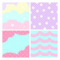 Cute set of backgrounds - pattern illustration vector