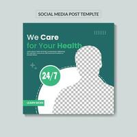 Medical healthcare social media post or medical healthcare square flyer promotion banner vector