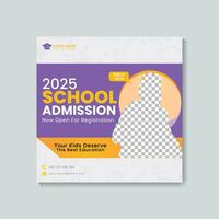 School Admission social media post, Back to school admission social media post, promotional discount banner template design vector