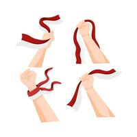 Hand with Indonesia flag vector