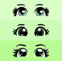 Cute female eyes drawing set vector