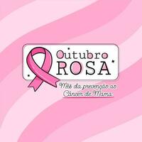 bandera en portugués para composición octubre rosado pecho cáncer prevención Brasil vector