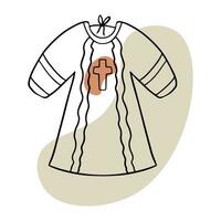 Doodle baptism. Christening shirt. baby baptism vector