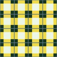 Checkered fabric texture in yellow, and green. Plaid pattern. Seamless print. vector