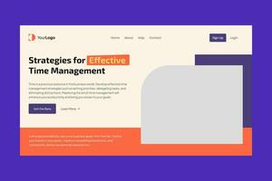 Simple Clean Minimalist Business Landing Page UI Kit Template vector