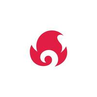 espiral rojo fuego símbolo logo vector