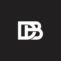 letter db linked overlap 3d flat logo vector