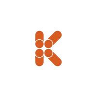 letter k wood simple dots logo vector