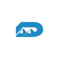 letter d blue sky snow mountain logo vector