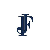 resumen letra jf rebanada diseño sencillo plano logo vector