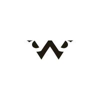 letter wd abstract geometric negative space logo vector