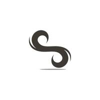 abstract letter s curves wavy shape simple geometric vector