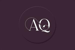 un q letra marca ligadura logo diseño vector