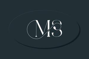 ms letter mark ligature logo design concept vector