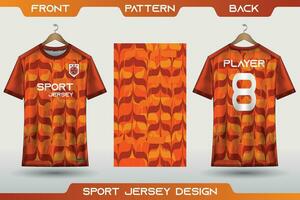 Deportes jersey diseño. camiseta fútbol jersey para fútbol, carreras, juego de azar, ciclismo. tela con frente ver y espalda ver vector