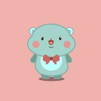 happy mice with tie smile in pink background vector