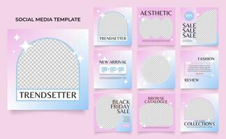 social media template banner blog fashion sale promotion vector