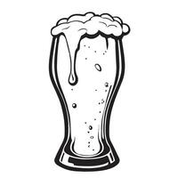 cerveza vaso mano dibujado bosquejo vector ilustración alcohol
