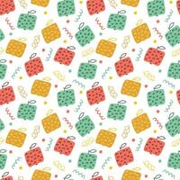 Abstract square apples. Bright colors. Flat cartoon background. Seamless pattern vector