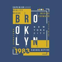 brooklyn texto marco gráfico, tipografía vector, t camisa diseño, ilustración, bueno para casual estilo vector