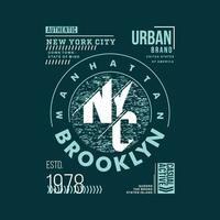 brooklyn text frame graphic design, typography vector illustration, modern style, for print t shirt