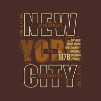 new york city text frame typography vector, abstract graphic, illustration, for print t shirt vector