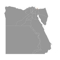 Port Said Governorate map, administrative division of Egypt. Vector illustration.