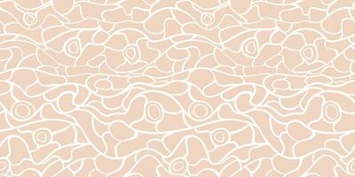 Aesthetic contemporary printable seamless pattern with abstract elegant stroke shapes and line in nude colors. Pastel boho background in minimalist. Neuroart. vector