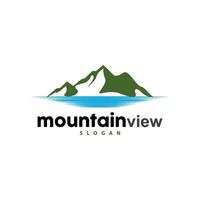 Mountain Nature Landscape Logo Simple Minimalist Design, Vector Illustration Symbol Template