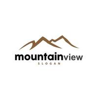 Mountain Nature Landscape Logo Simple Minimalist Design, Vector Illustration Symbol Template