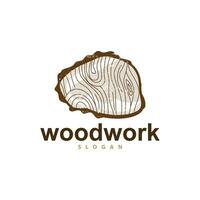 Wood Logo, Wood Grain Layers Vector, Carpentry Industry Design Simple Minimalist Template Illustration vector