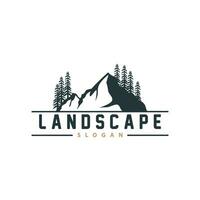 Mountain Nature Landscape Logo Simple Minimalist Design, Vector Illustration Symbol Template