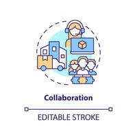 Collaboration concept icon. Logistics organizations. Disruption action plan abstract idea thin line illustration. Isolated outline drawing. Editable stroke vector