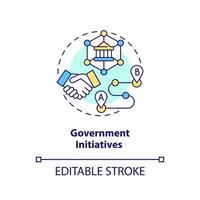 Government initiatives concept icon. Federal regulation. Key supply chain strategy abstract idea thin line illustration. Isolated outline drawing. Editable stroke vector