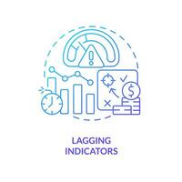 Lagging indicators blue gradient concept icon. Processes prediction. Type of economic analysis elements abstract idea thin line illustration. Isolated outline drawing vector